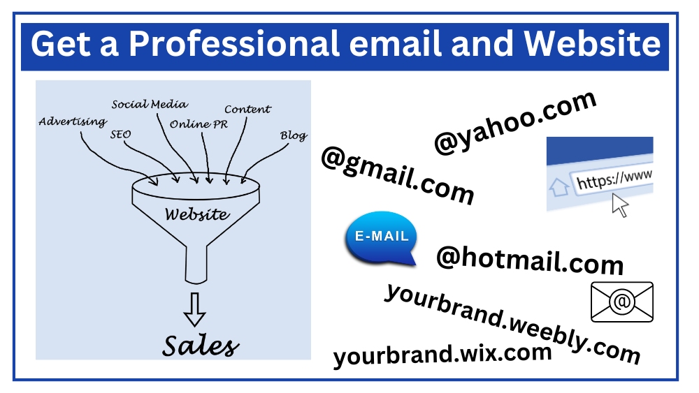 Professional email address and website