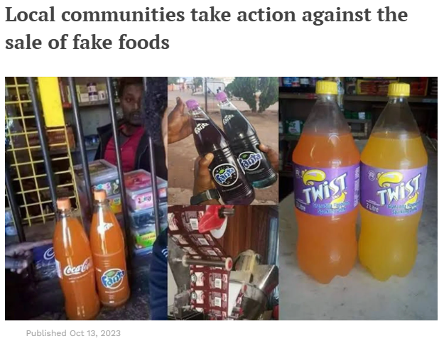 Typical counterfeit food items in Spaza shops